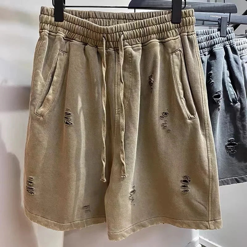 Distressed Core Shorts – Oversized Streetwear Sweat Short