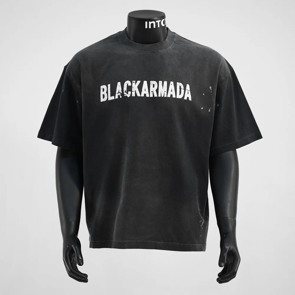 American Retro Washed Letter Tee – Luxury Model