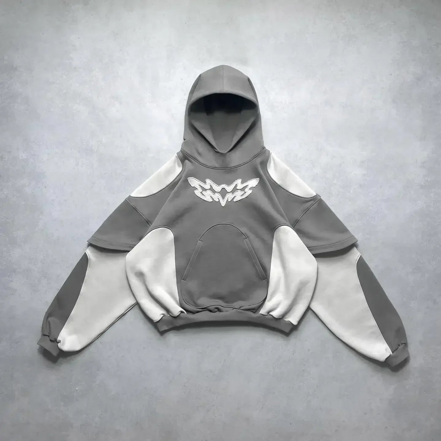 Gothic Hoodie — Oversized Y2K Streetwear (Black/Grey)