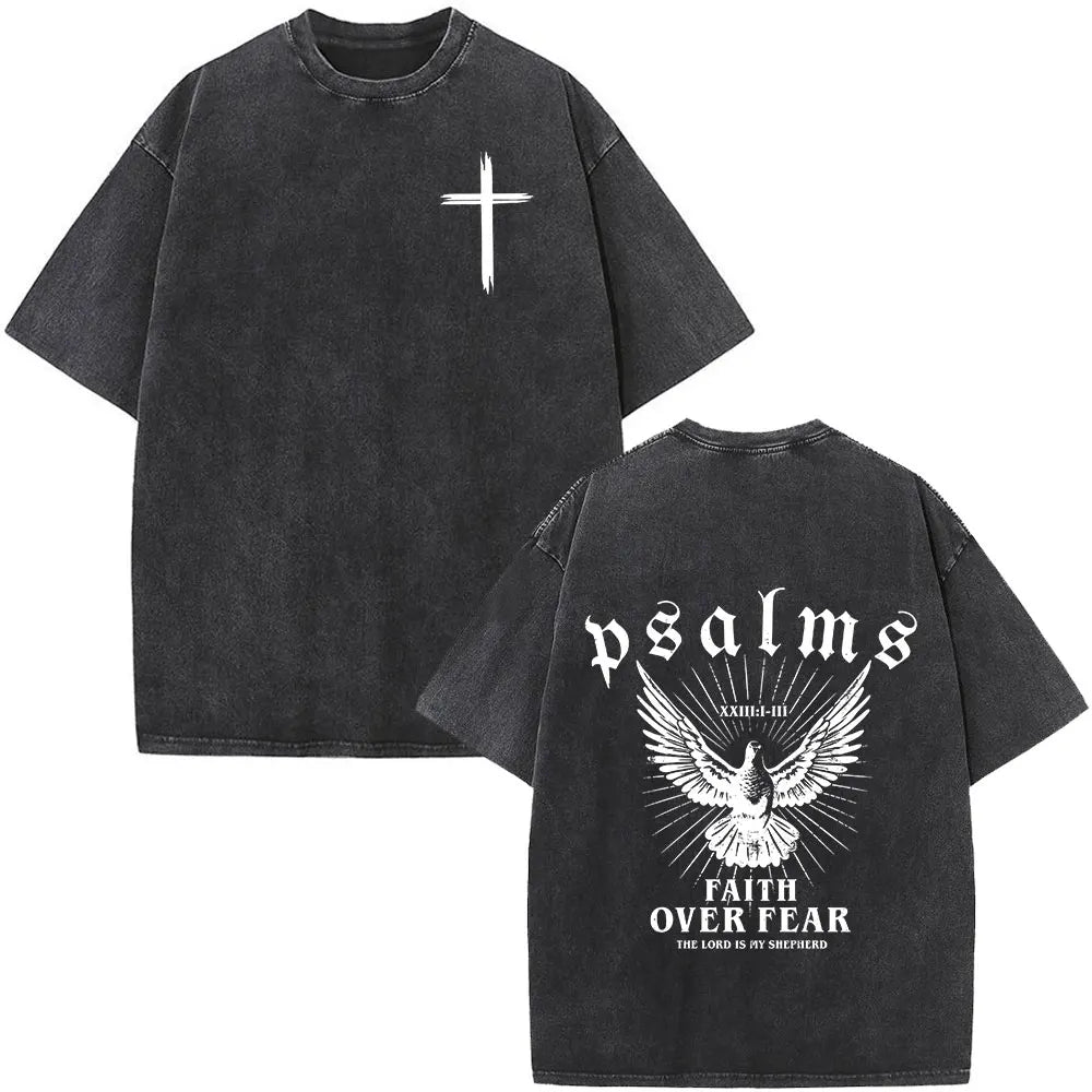 Washed Bible Verse Tee – Oversized Vintage Christian Statement