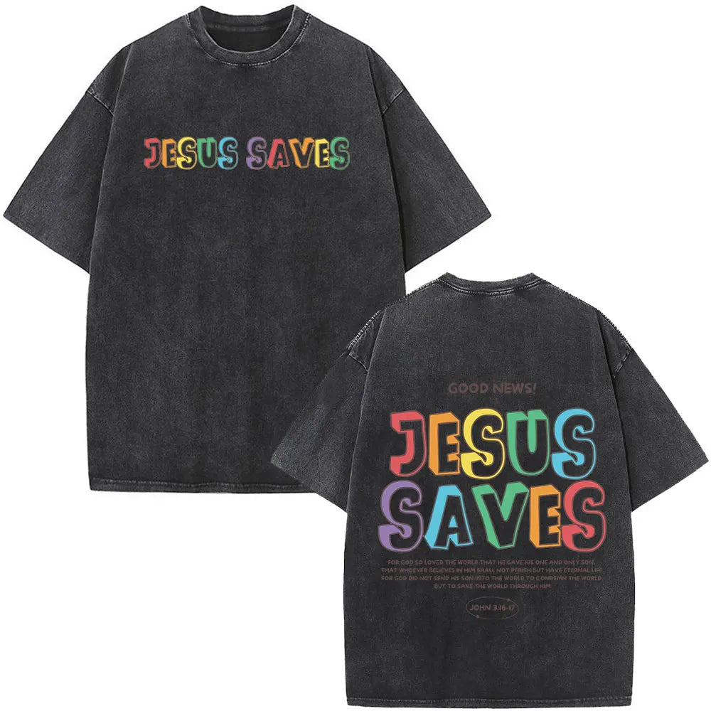 Washed Bible Verse Tee – Oversized Vintage Christian Statement