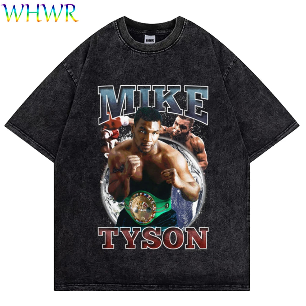 Mike Tyson Washed Vintage Tee – Oversized Champion Edition