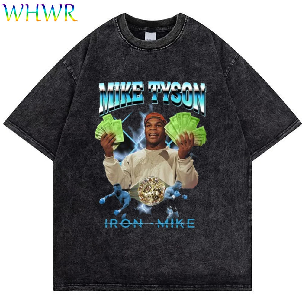 Mike Tyson Washed Vintage Tee – Oversized Champion Edition