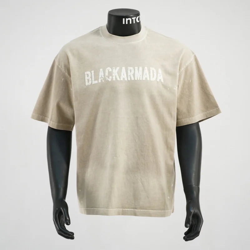 American Retro Washed Letter Tee – Luxury Model
