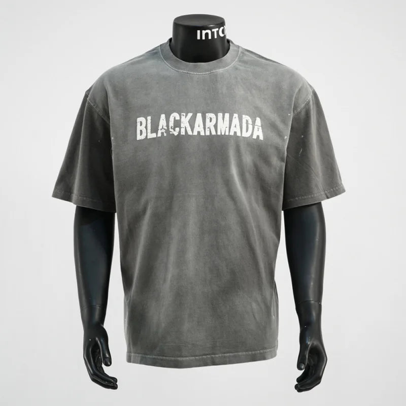American Retro Washed Letter Tee – Luxury Model