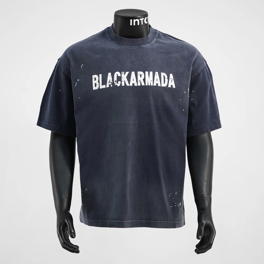 American Retro Washed Letter Tee – Luxury Model