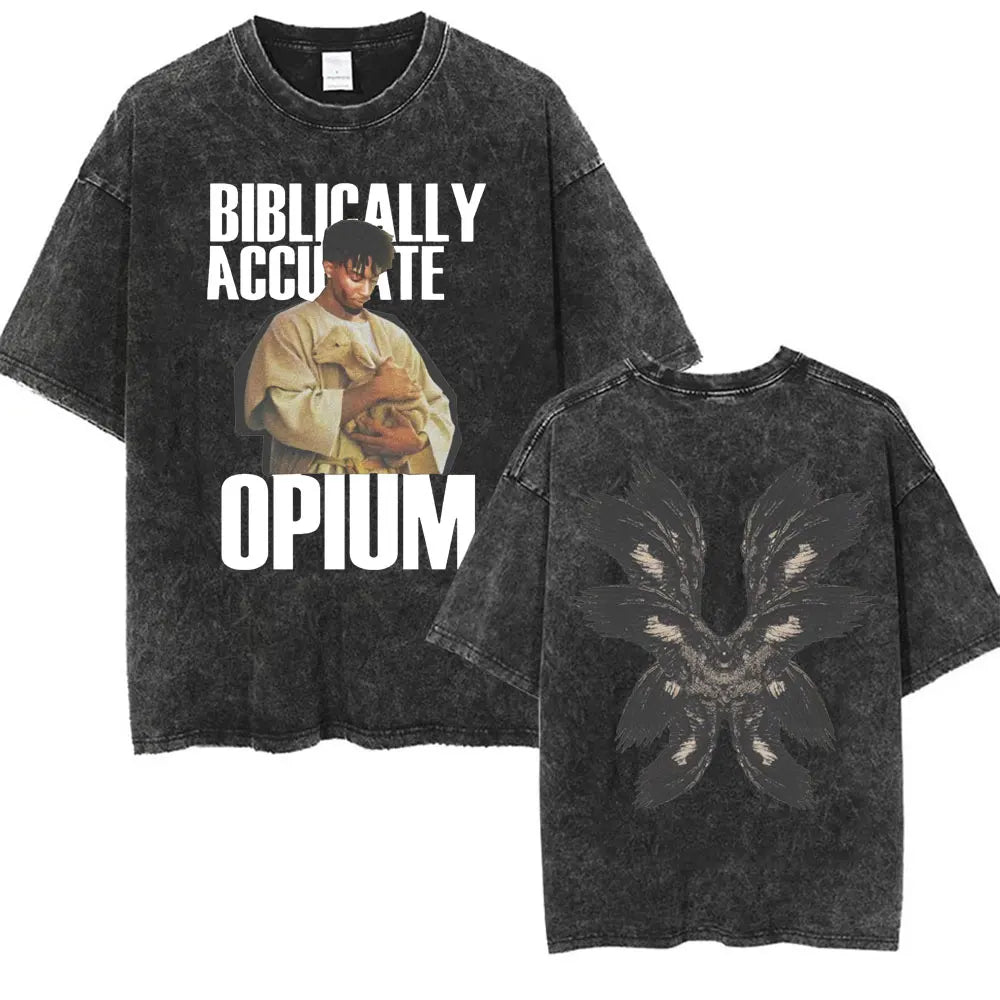 I AM MUSIC” Washed Rap Tee – Opium Tour Oversized Edition