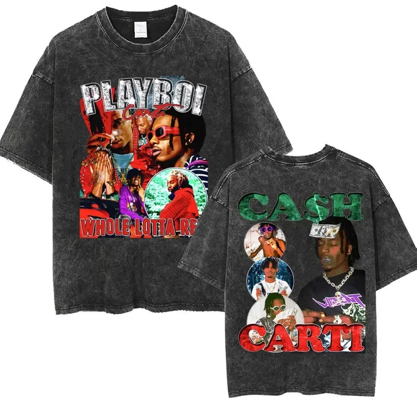 I AM MUSIC” Washed Rap Tee – Opium Tour Oversized Edition