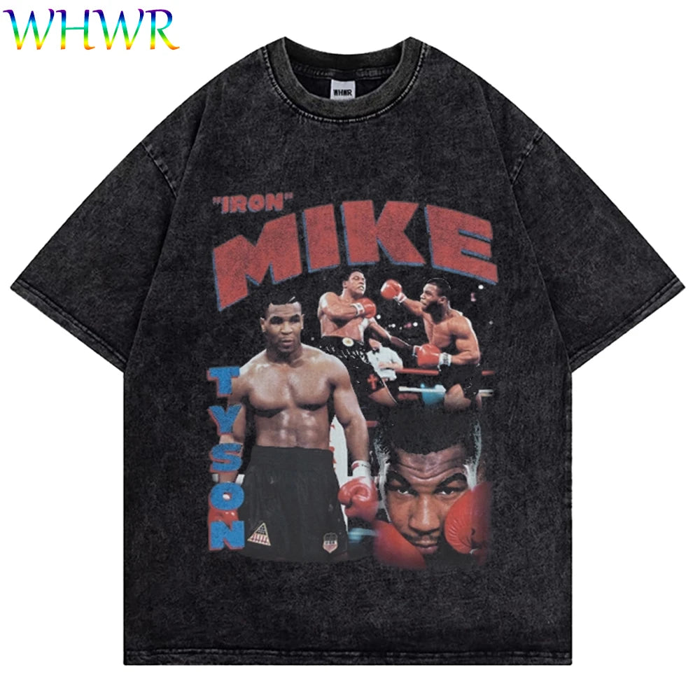Mike Tyson Washed Vintage Tee – Oversized Champion Edition