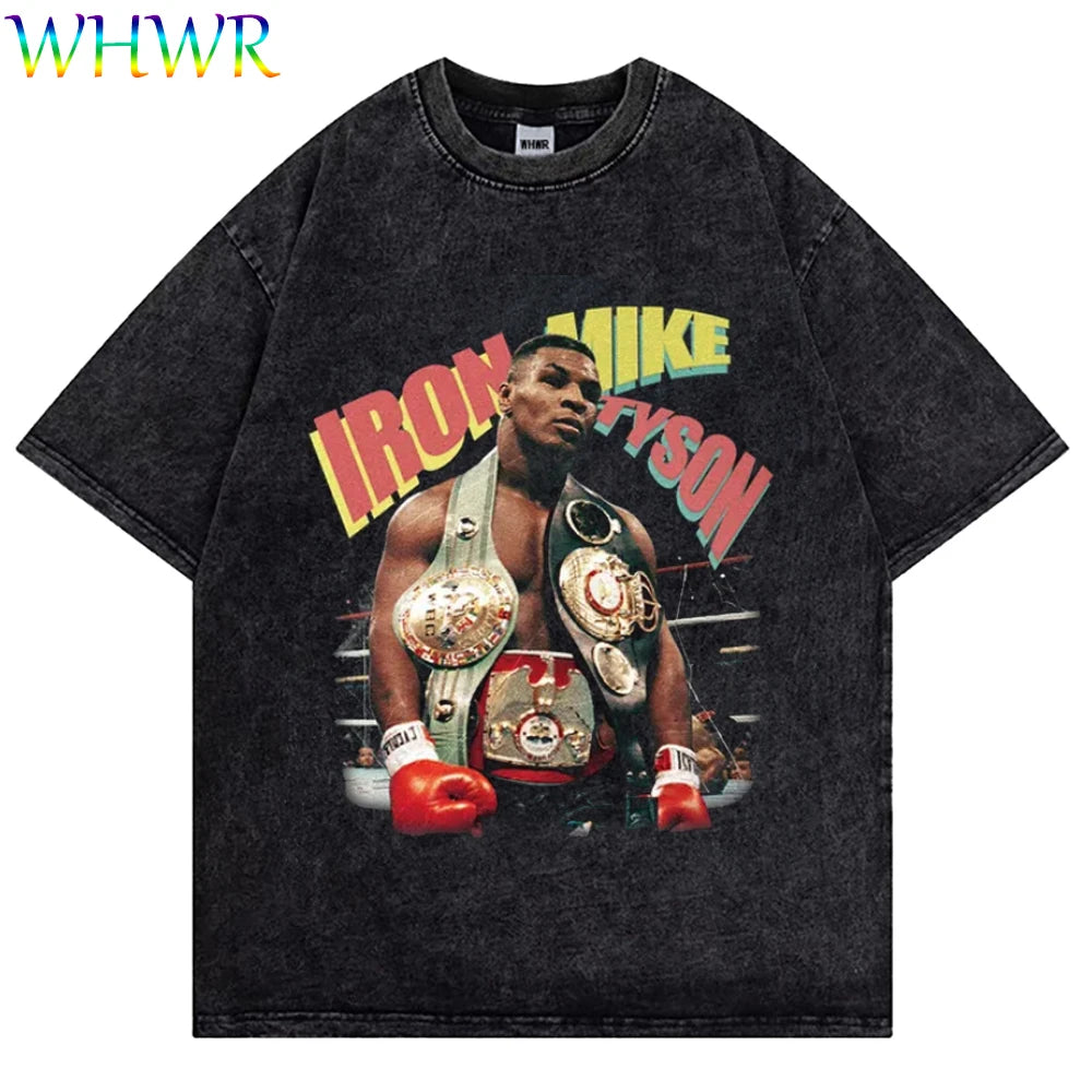 Mike Tyson Washed Vintage Tee – Oversized Champion Edition