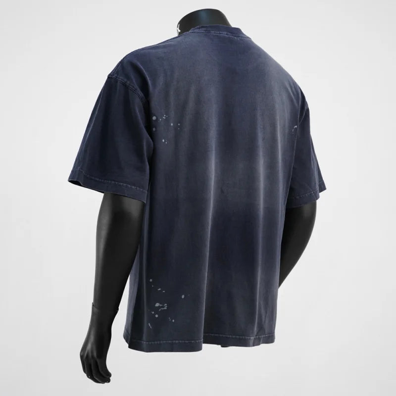 American Retro Washed Letter Tee – Luxury Model