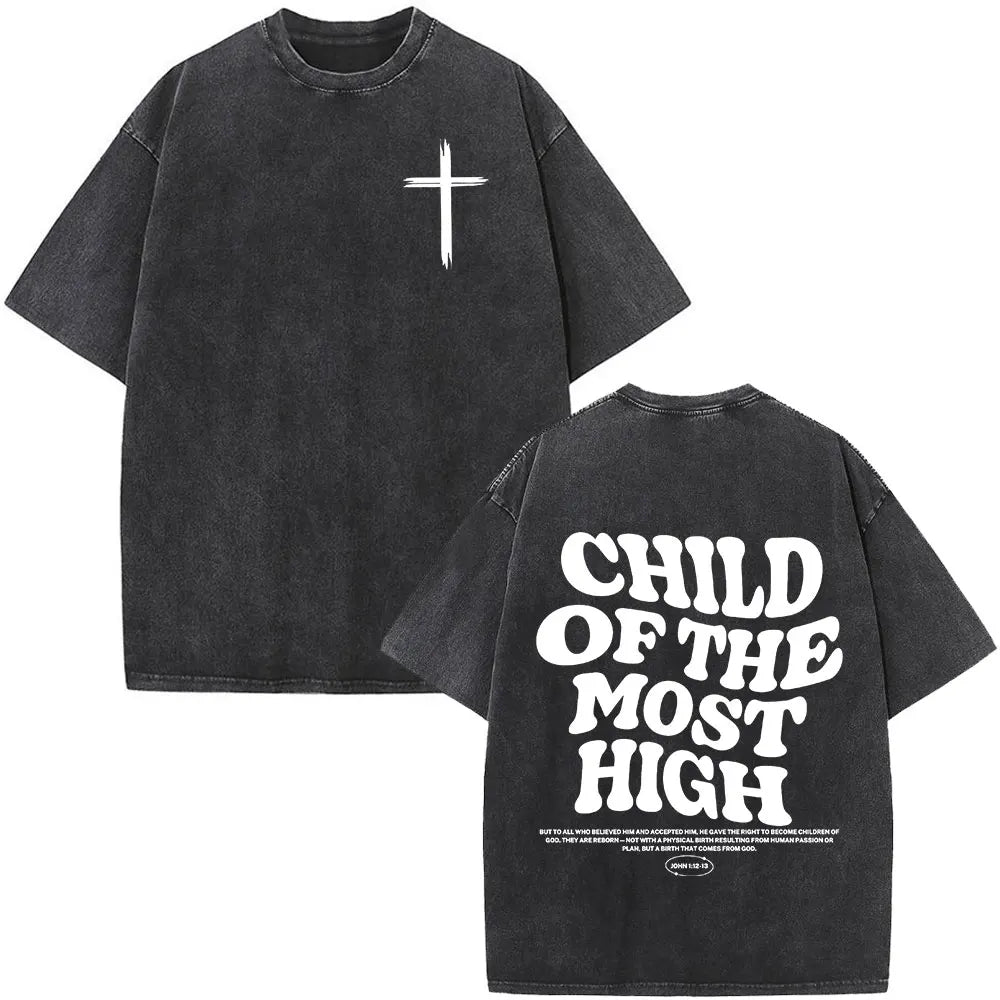 Washed Bible Verse Tee – Oversized Vintage Christian Statement