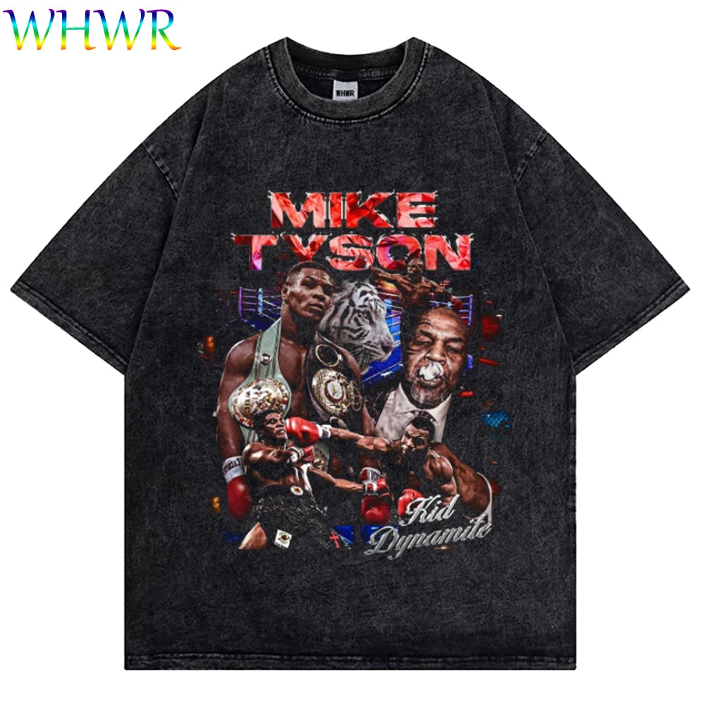 Mike Tyson Washed Vintage Tee – Oversized Champion Edition
