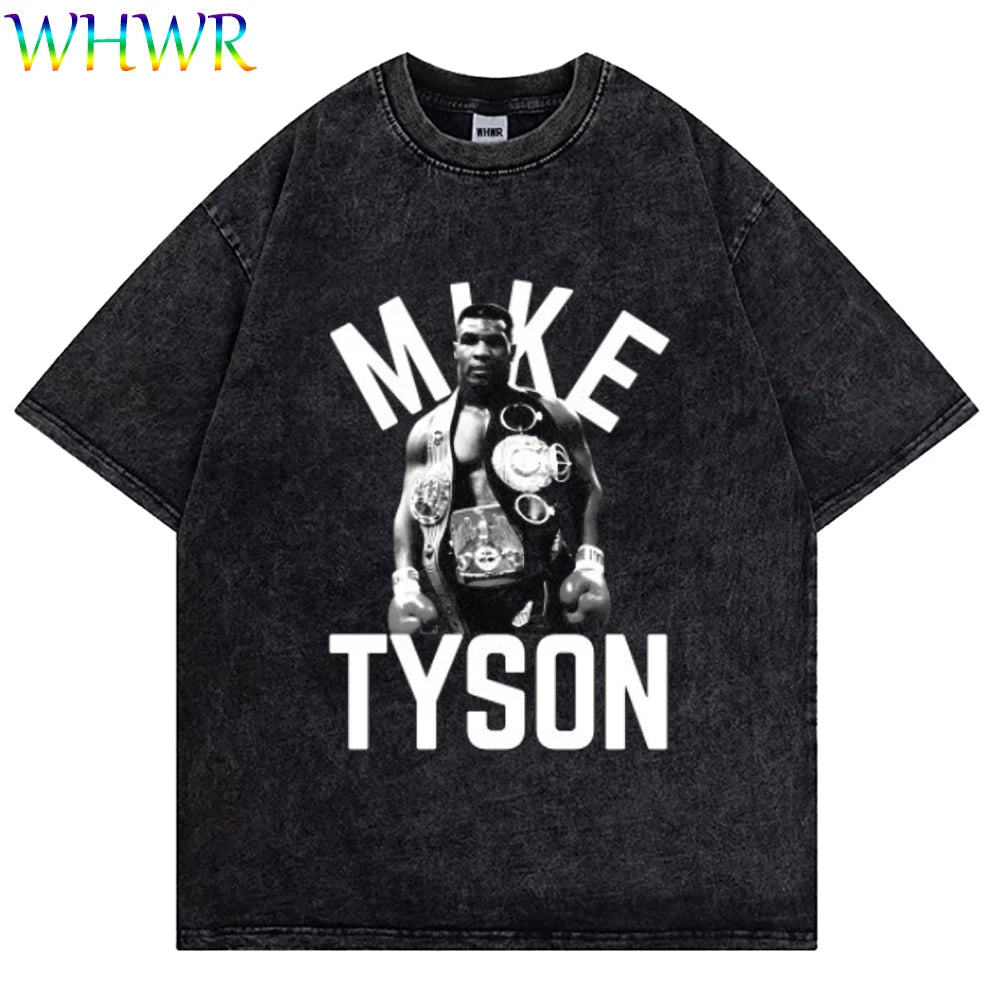 Mike Tyson Washed Vintage Tee – Oversized Champion Edition