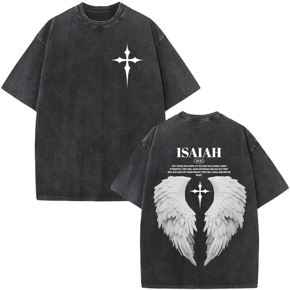 Washed Bible Verse Tee – Oversized Vintage Christian Statement
