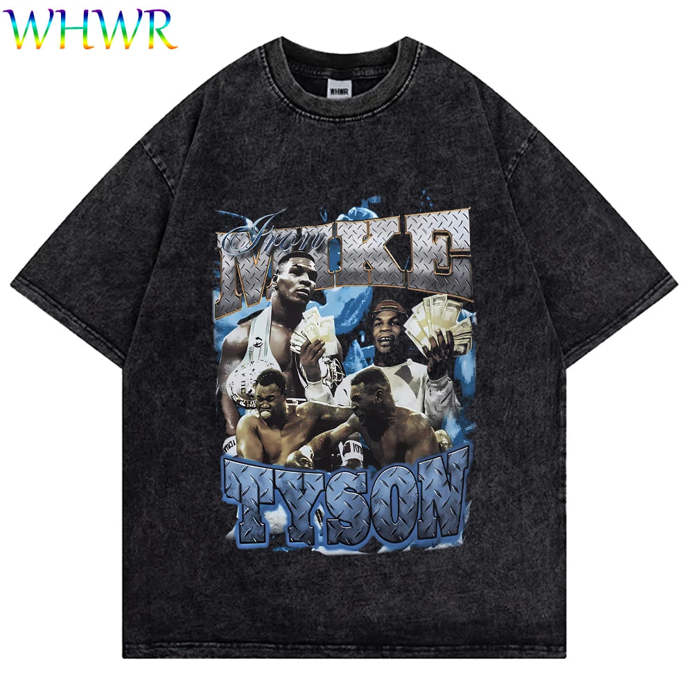 Mike Tyson Washed Vintage Tee – Oversized Champion Edition