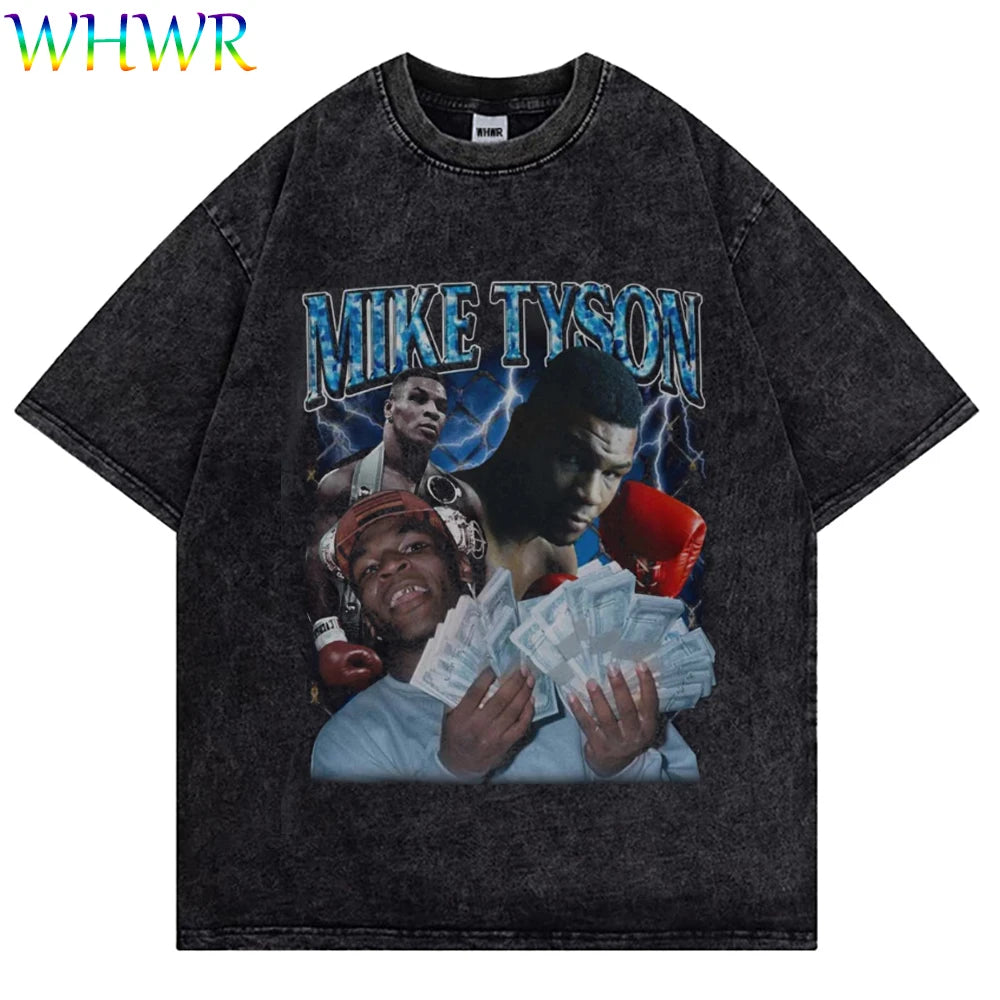 Mike Tyson Washed Vintage Tee – Oversized Champion Edition