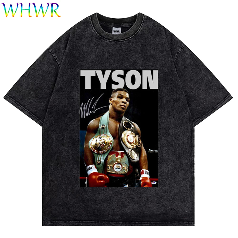 Mike Tyson Washed Vintage Tee – Oversized Champion Edition