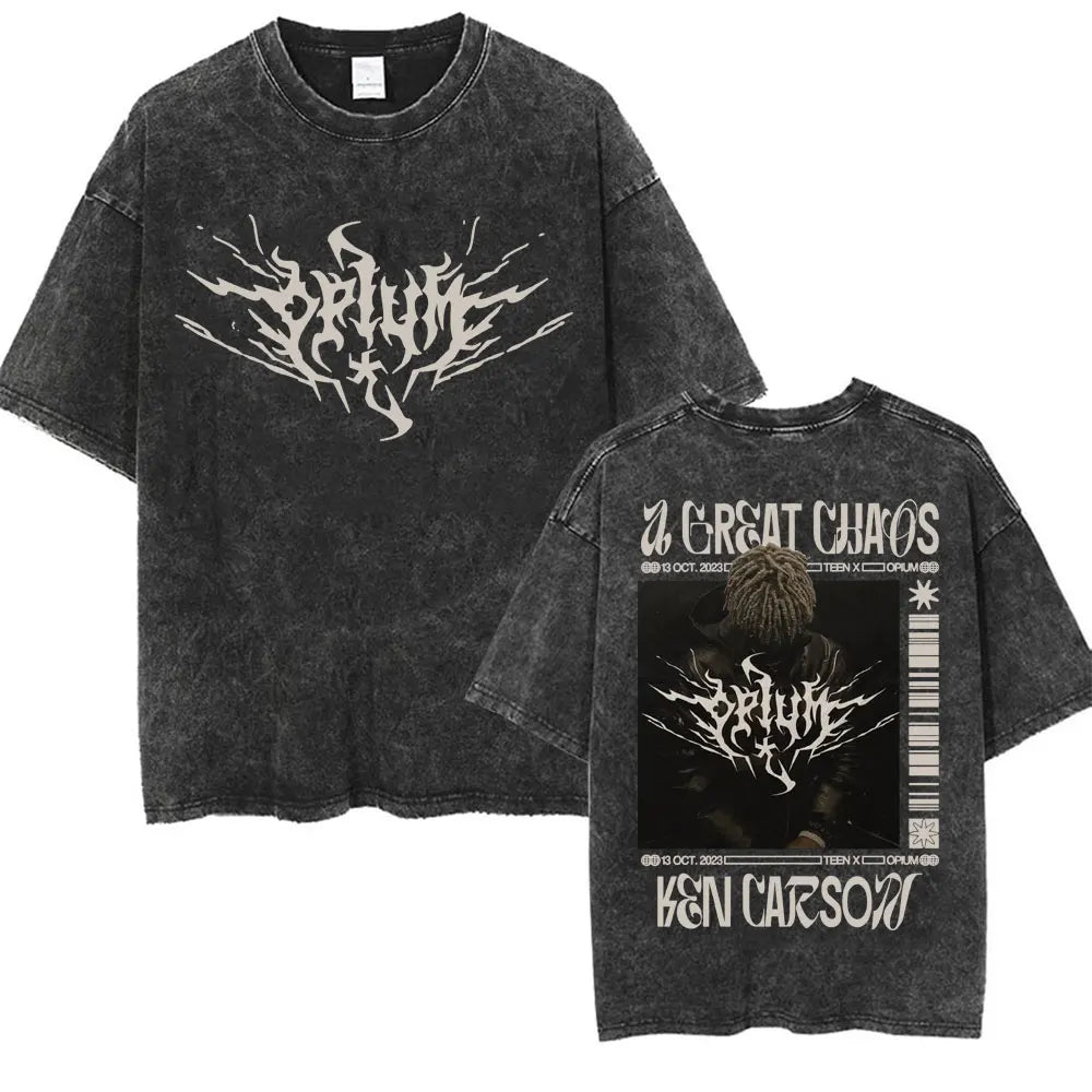 I AM MUSIC” Washed Rap Tee – Opium Tour Oversized Edition