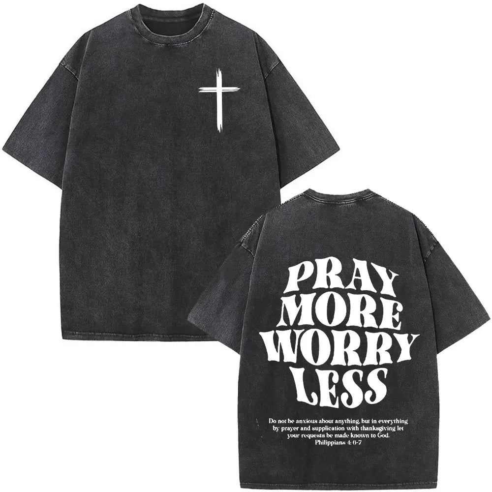 Washed Bible Verse Tee – Oversized Vintage Christian Statement