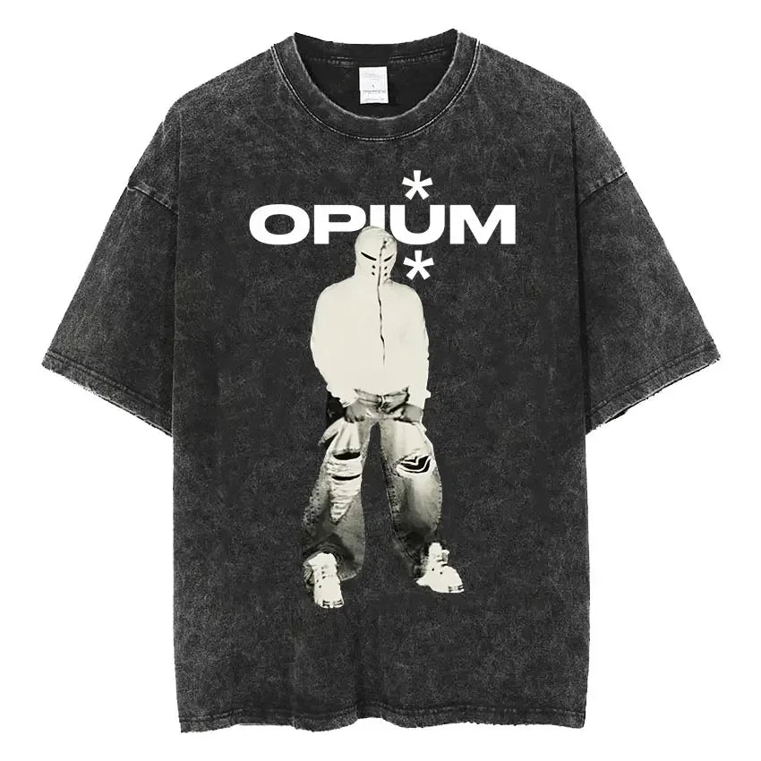 I AM MUSIC” Washed Rap Tee – Opium Tour Oversized Edition