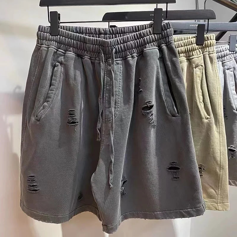 Distressed Core Shorts – Oversized Streetwear Sweat Short