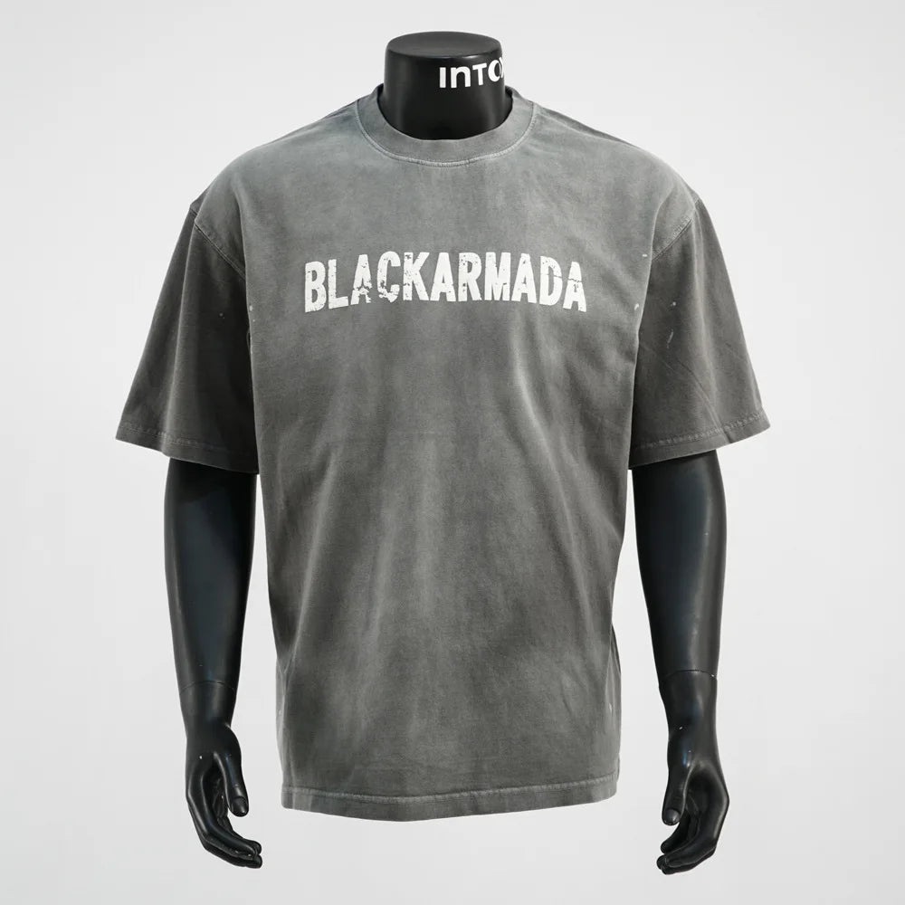 American Retro Washed Letter Tee – Luxury Model