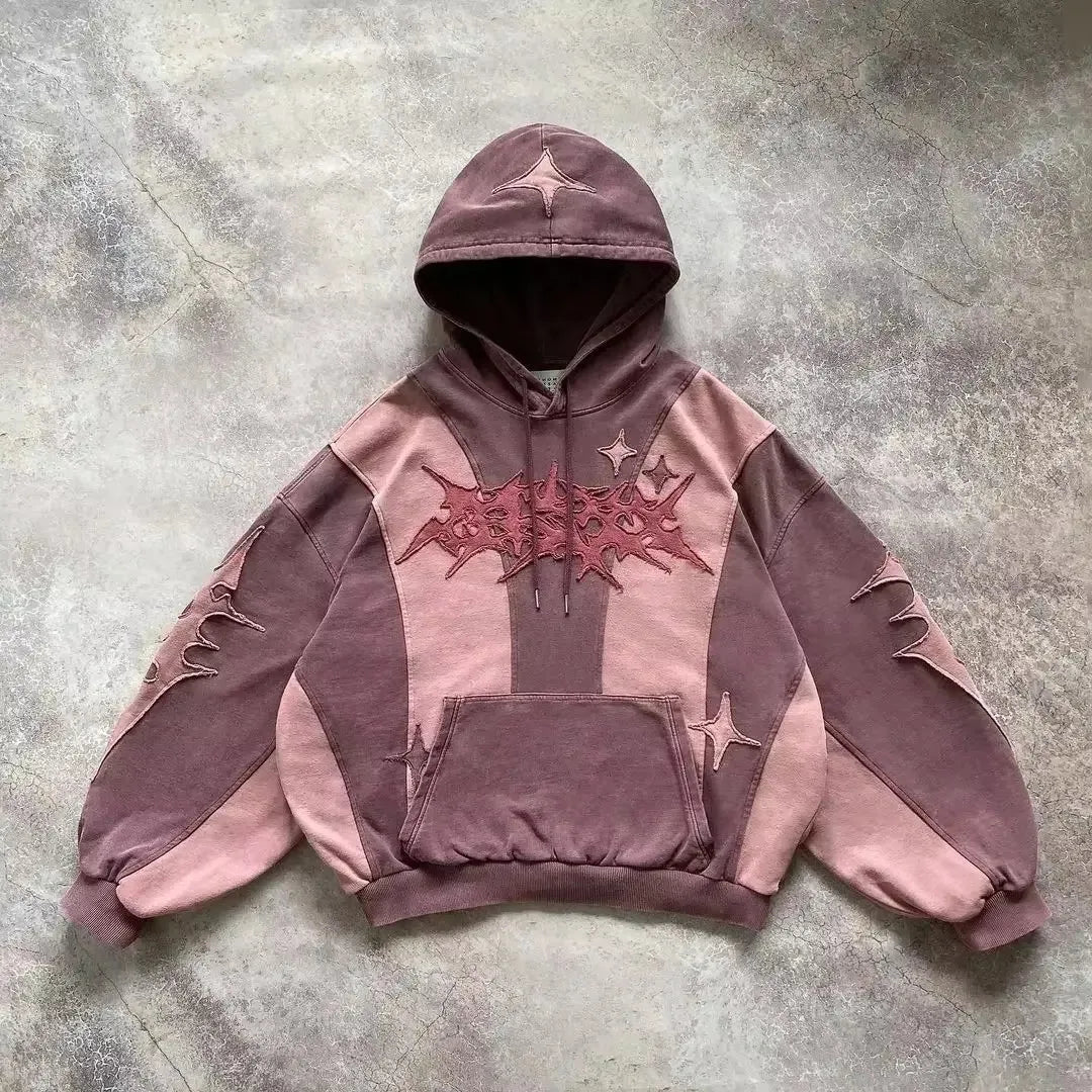 Gothic Hoodie — Oversized Y2K Streetwear (Black/Grey)