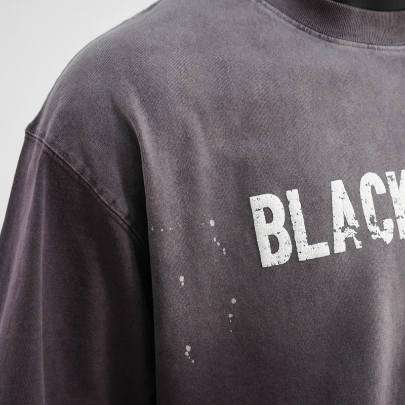 American Retro Washed Letter Tee – Luxury Model