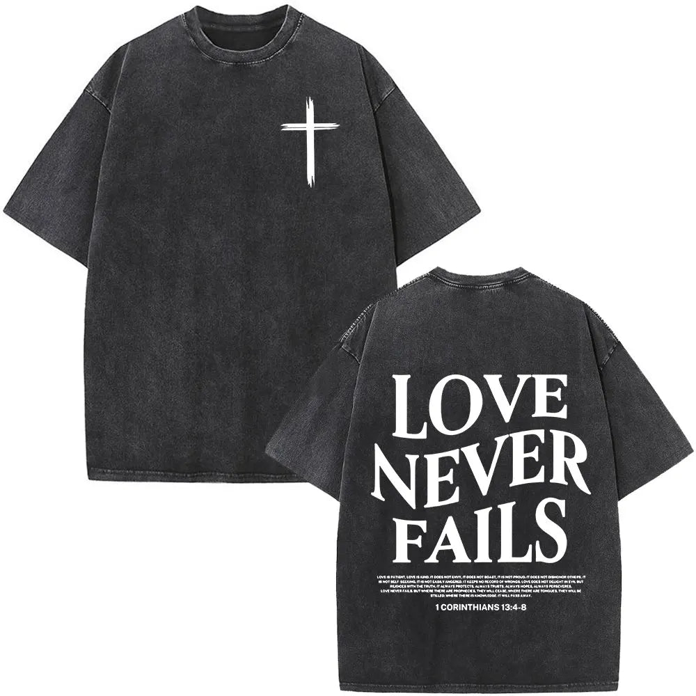Washed Bible Verse Tee – Oversized Vintage Christian Statement
