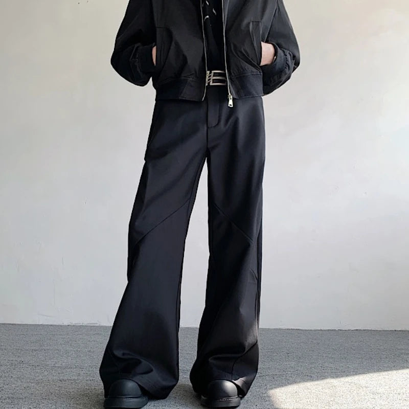Wide-Leg Smart Trousers — Korean-Inspired Street Fit (Black & Coffee)