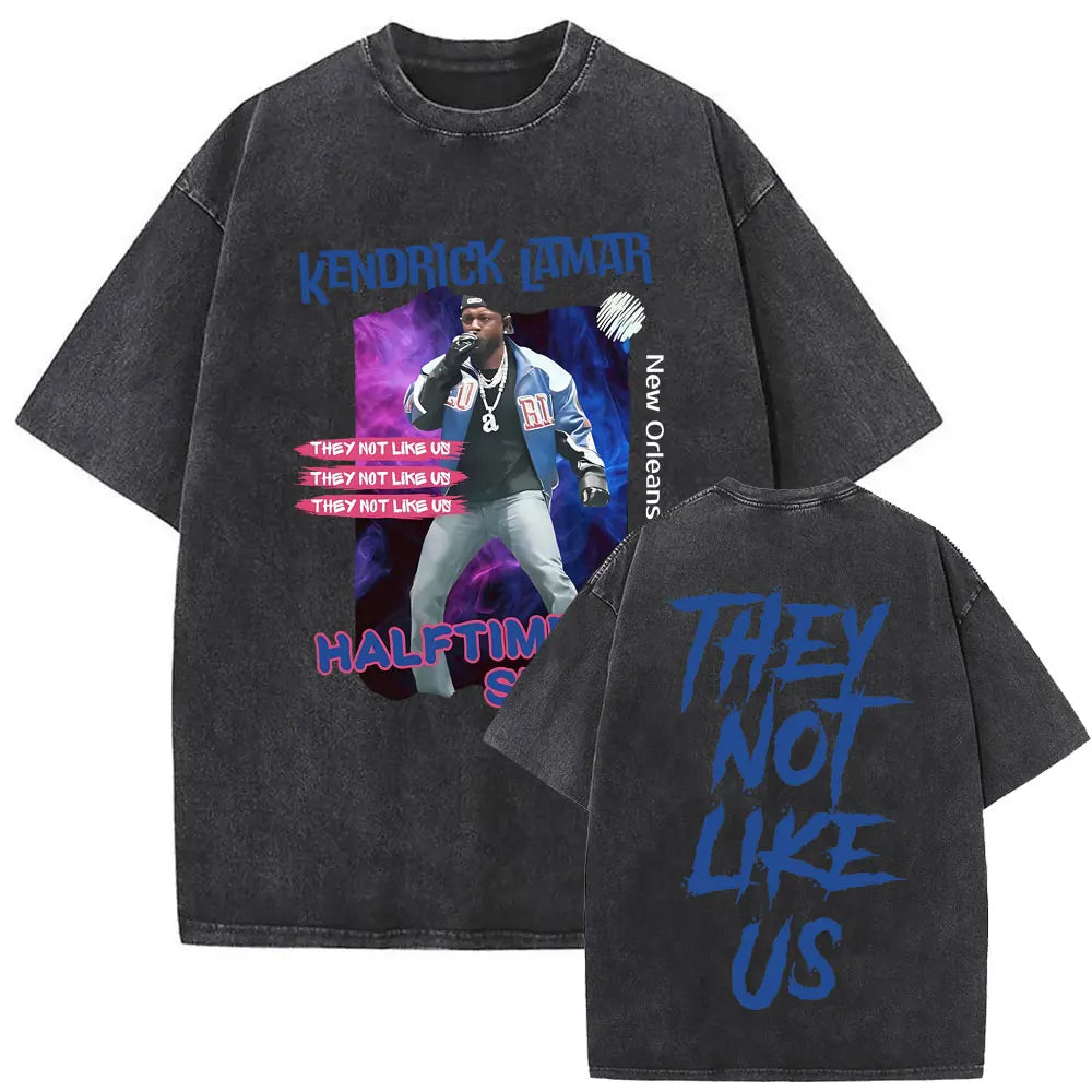 Kendrick Lamar “They Not Like Us” Washed Vintage T-shirt – Oversized Summer Drop