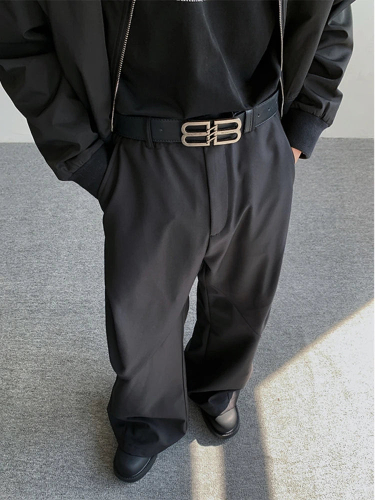 Wide-Leg Smart Trousers — Korean-Inspired Street Fit (Black & Coffee)