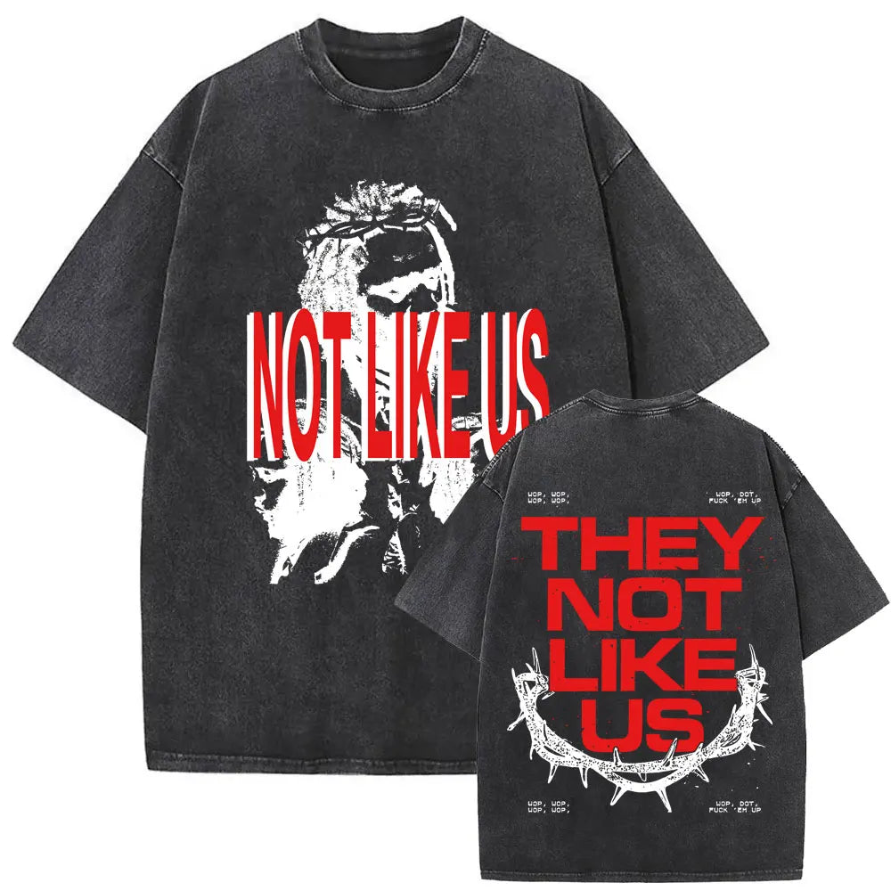 Kendrick Lamar “They Not Like Us” Washed Vintage T-shirt – Oversized Summer Drop