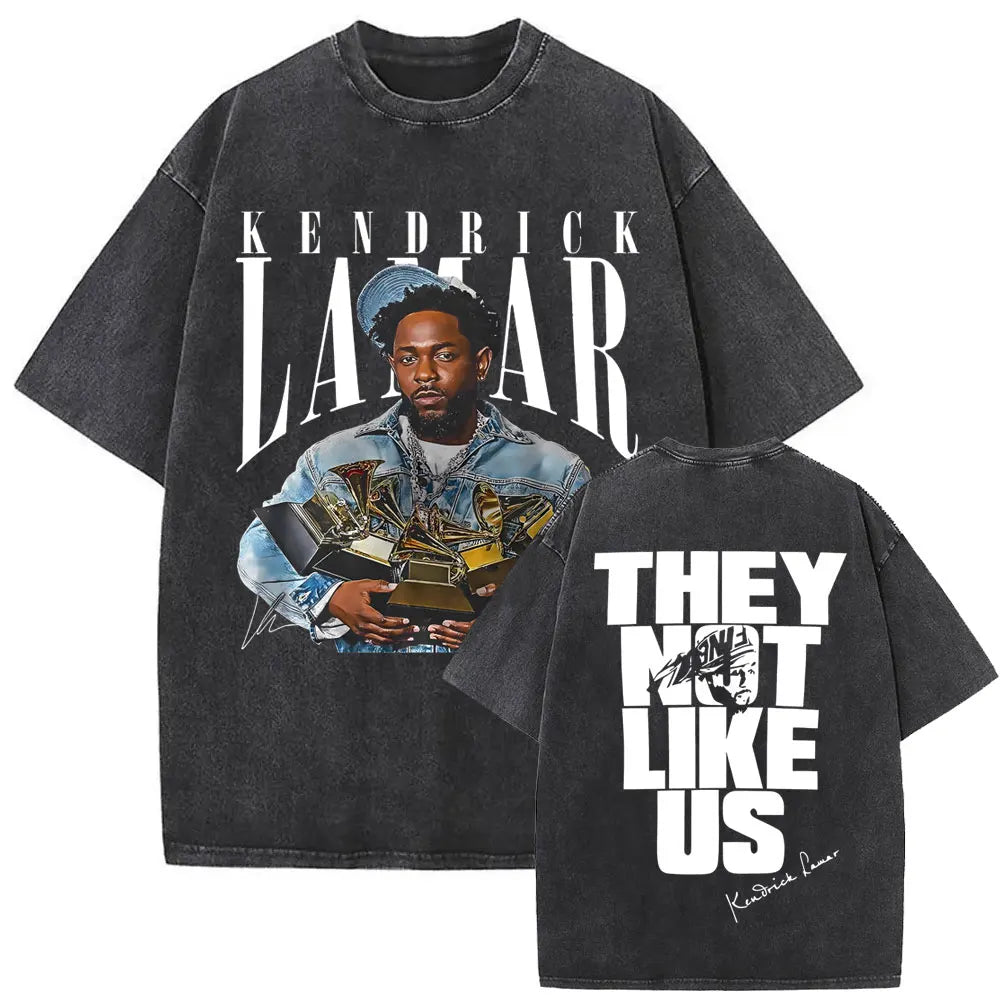 Kendrick Lamar “They Not Like Us” Washed Vintage T-shirt – Oversized Summer Drop