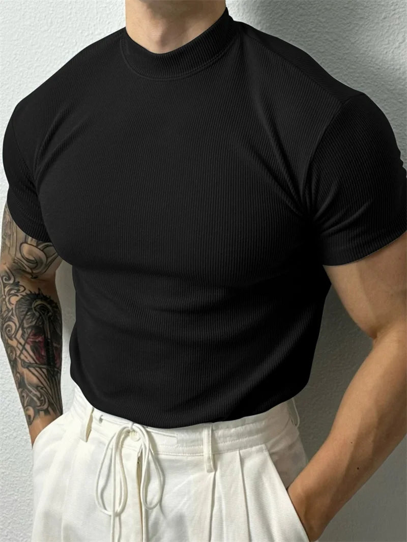 ZEPPHYR™ Sculpted Ribbed Tee – Old Money Minimalist Edition