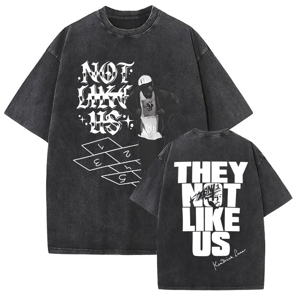 Kendrick Lamar “They Not Like Us” Washed Vintage T-shirt – Oversized Summer Drop